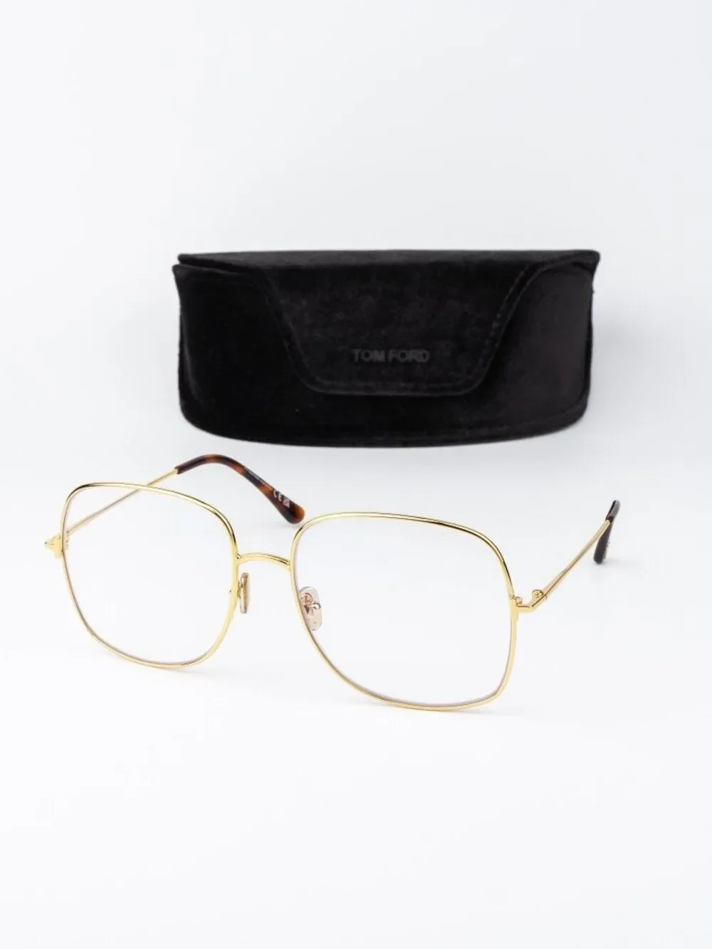 Tom Ford Women Eyeglasses Gold Square FT6048-B 030 NEW AUTHENTIC